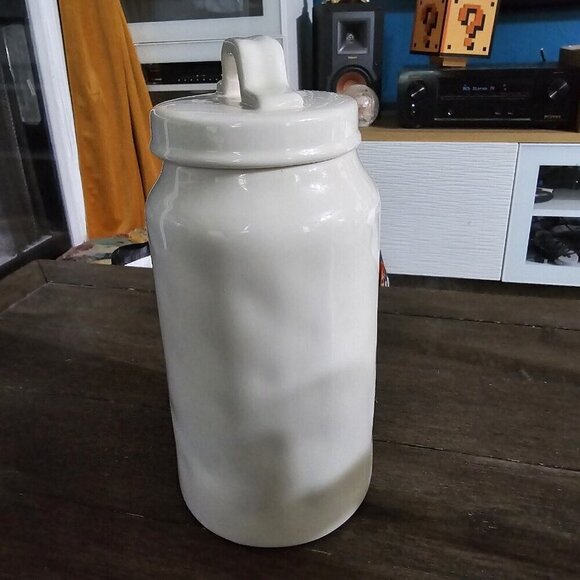 Rae Dunn Magenta OG Mix Typewriter Font Icon Ceramic Dimple Canister HTF Rare - Picture 6 of 10